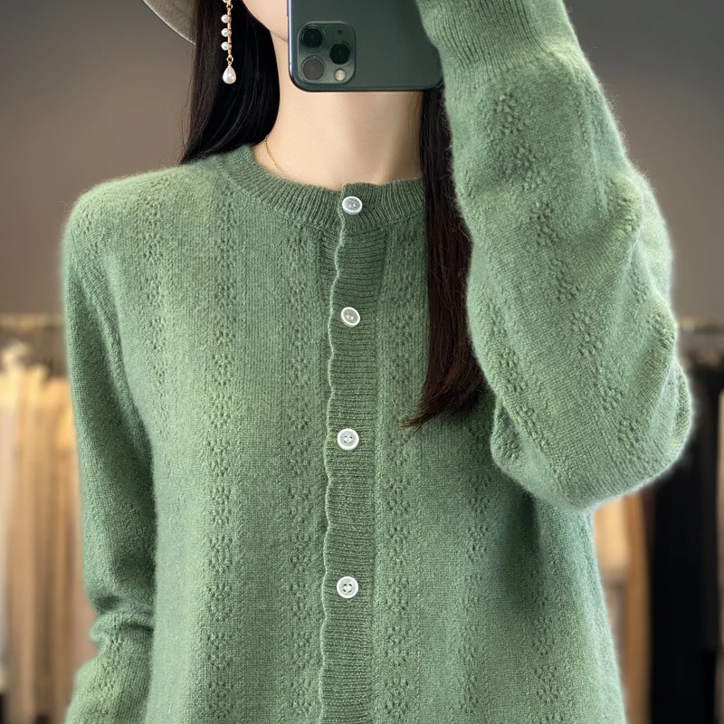 Women's Autumn | Winter Soft and Glutinous Design Feeling Pullover with Hollow Button Blouse Japanese Round Neck Sweater