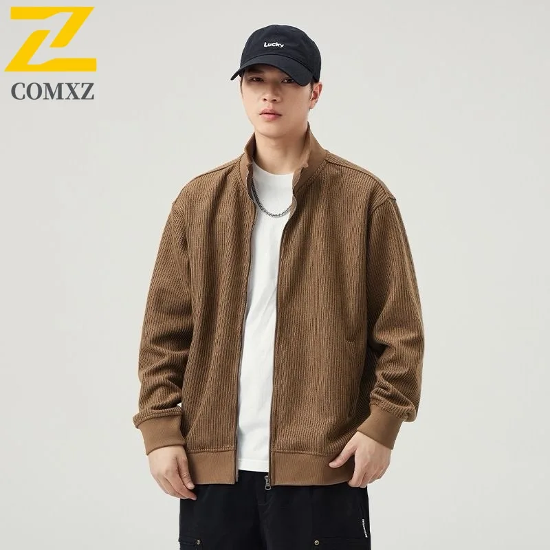 

COMXZ Outdoor Cycling Men Jacket Fashion Stand Collar Windproof Jacket American Style Comfortable Lightweight Autumn Clothing