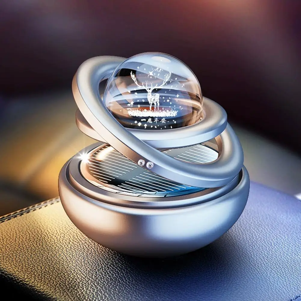 Ornements d'aromathérapie solaires pour voiture, boule de cristal double suspendue, diffuseur de parfum rotatif pour la maison et la décoration de voiture