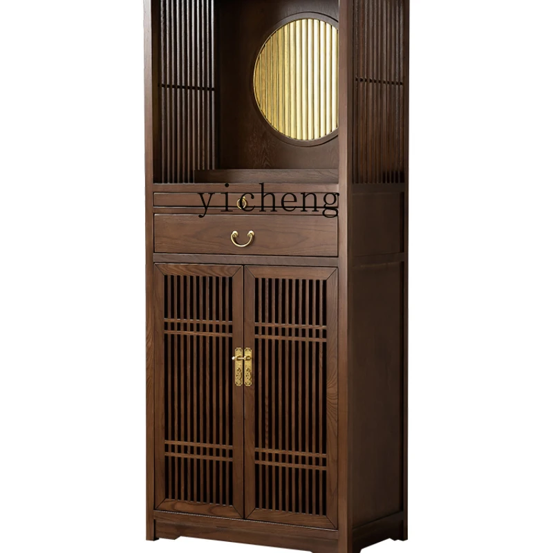 

Zf Modern Light Luxury Household High Cabinet Shrine Guan Gong Guanyin God of Wealth Solid Wood Vertical