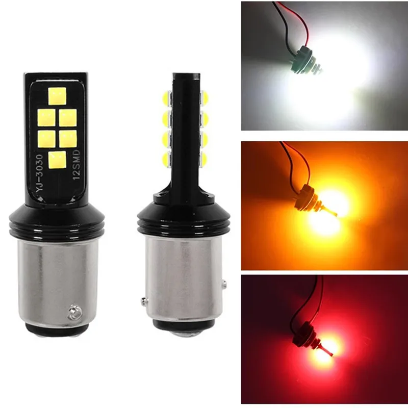 

2 Pcs LED 1156 BA15S P21W 1157 BAY15D P21/5W 12V Car Turn Signal Light Brake Bulbs Rear Reverse lights