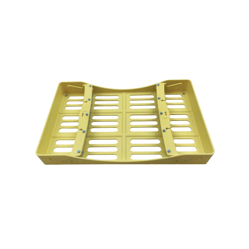 Custodia per posizionamento rack per strumenti dentali a 10 fori per spatole in resina composita Scatola di sterilizzazione per autoclave Supporto per vassoio Strumenti per dentisti