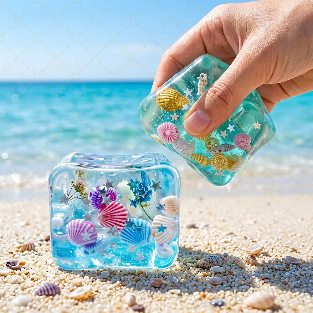 Squishy Ocean Embedded Shell Slow Rising Squishy Sensory Fidget Mochi Stress Relief Squishy Office Decompress BirthdayParty Gift