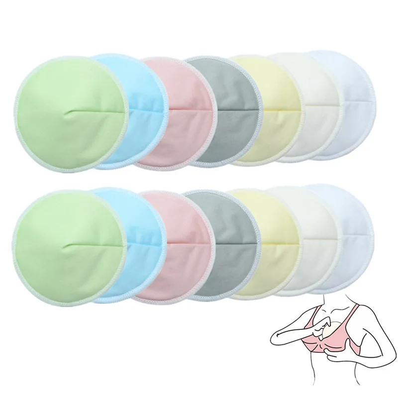 Washable Natural Fiber Nursing Pads 3D Bowl-Shaped Anti-Leak Nursing Pads Breathable and Waterproof Bra Pads
