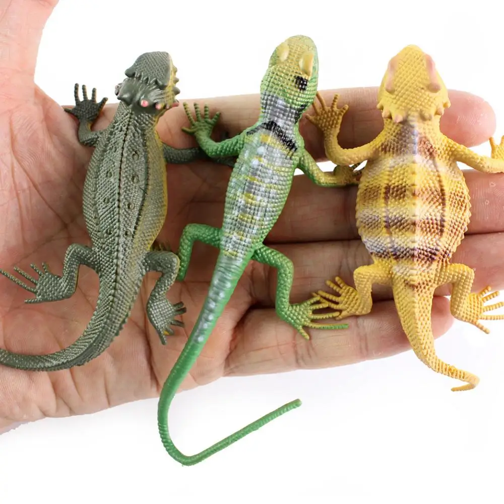 12Pcs Miniature Mini Lizard Gecko Animal Model Magic Trick Kids Education Toy Small Ornament Home Decor