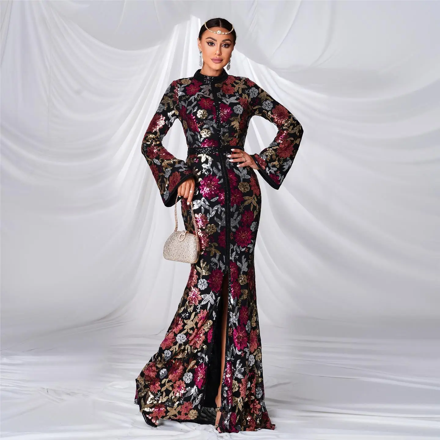 Robe de soirée longue Sve ronde Ne Fi Tail Dr femme taille haute jupe portefeuille trajet Sle t-shirt fibre d'acétate Dr