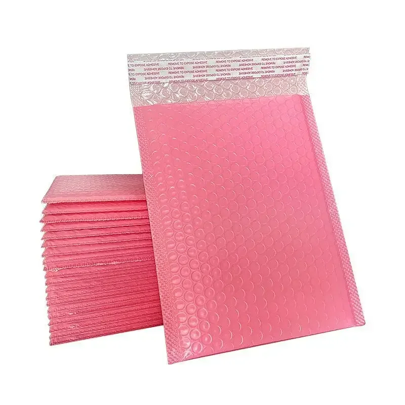 Enveloppes rembourrées à bulles en Poly rose, 20 pièces, enveloppes rembourrées auto-scellantes, sacs cadeaux, sacs d'emballage noirs pour livre