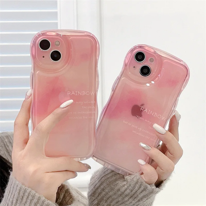 

Big Wave IMD Halo Pink English Phone Case For iphone 14 13 12 11 Pro Max X XR XSMAX 7 8 Plus SE TPU Case Cover new products