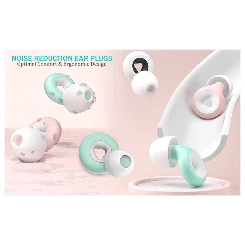睡眠用耳栓 ノイズキャンセリング スーパーソフト、柔軟なシリコンで再利用可能な聴覚保護、ノイズキャンセリング-BCBW