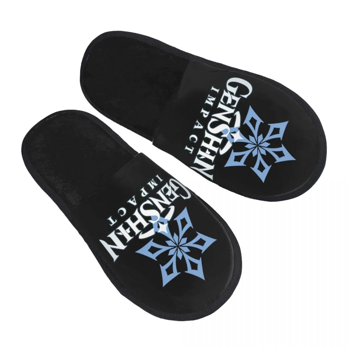 Custom Print Women Genshin Impact Cryo Emblem House Slippers Cozy Warm Anime Game Memory Foam Fluffy Slipper Indoor Shoes