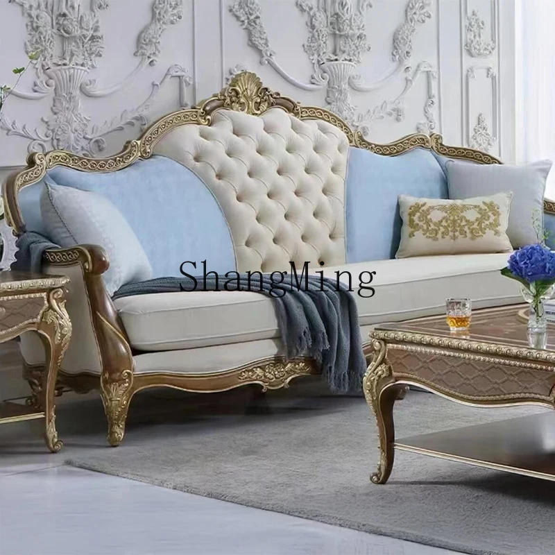 

ZYY household light luxury high-end simple living room sofa coffee table combination fabric solid wood sofa