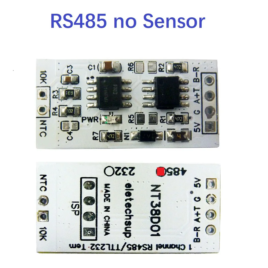 NT38D01 NTC Thermistor Temperature Acquisition Module 1k-100K Resistance to RS485 RS232(TTL) Converter 10K 3950