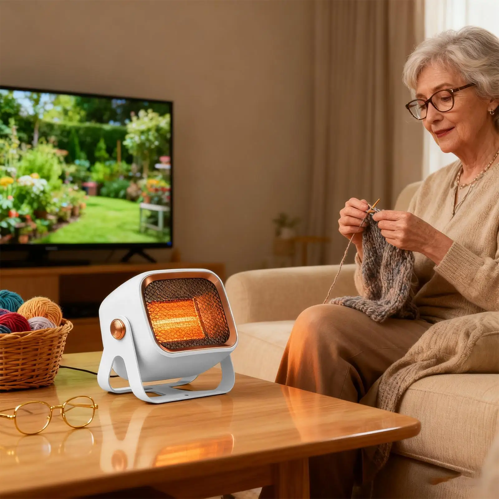 

Small Space Heater 1200W Electric Tip Over Overheat Protection Small Space Heater For Office Desktop For Home Bedroom Living