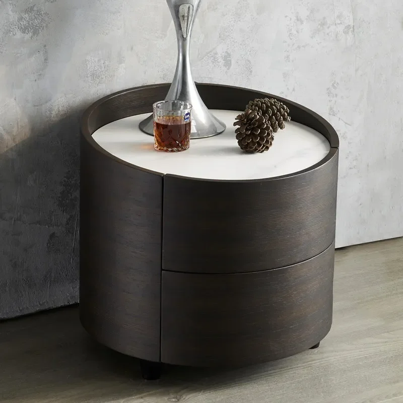 for Rock Slab Bedside Table Installation Free New Chinese Style Nightstand Eco Friendly Board High Load Bearing Storage