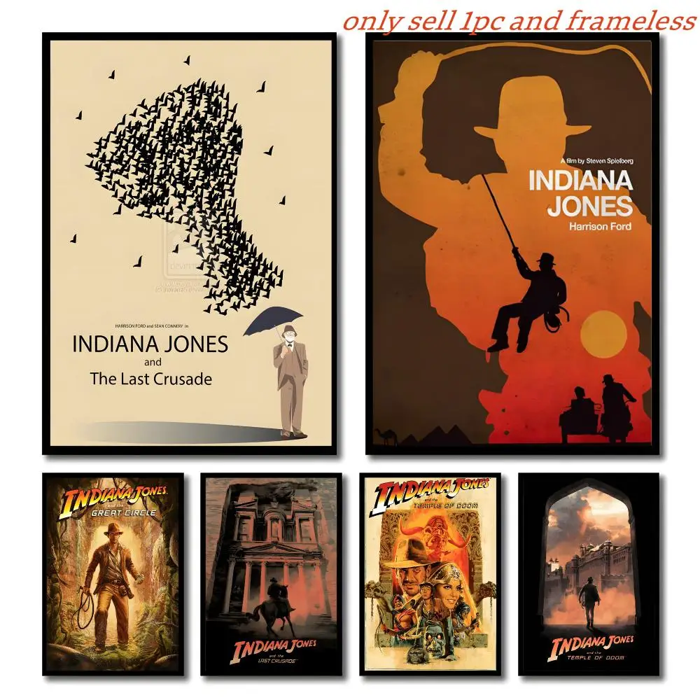 I-Indiana Jones Movies Poster Gift with prints Home bedroom living room decoration promotion and display