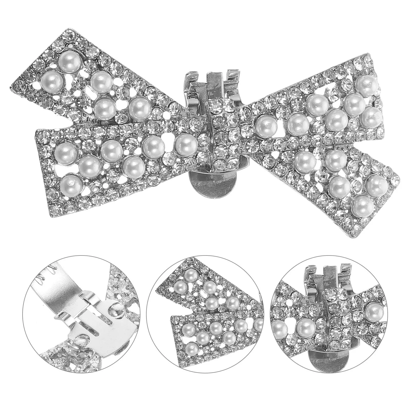 

1Pair Butterfly Knot Shoe Buckle Decorative Clip for Bride Wedding Shoes Women High Heels Flats Sandals Reusable Elegant Shoe