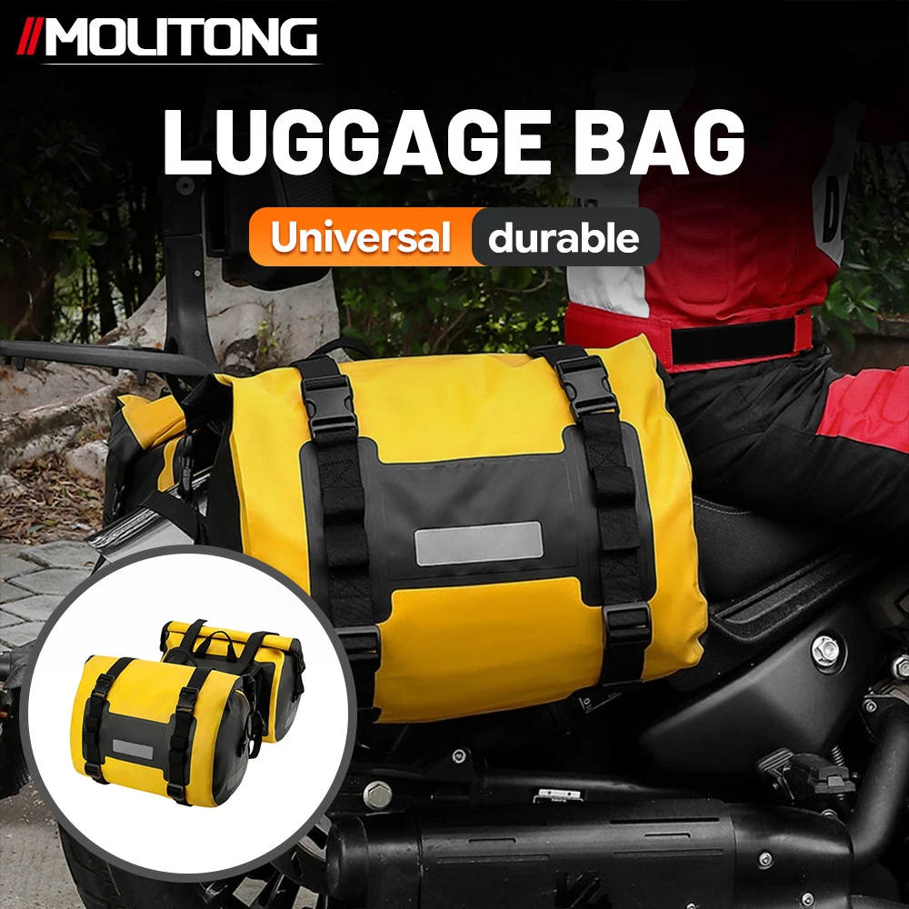 Motorcycle Waterproof Dry Luggage Bag Yellow Black Large Capacity Long Distance Motorbike Rear Seat Saddle Travel Bag