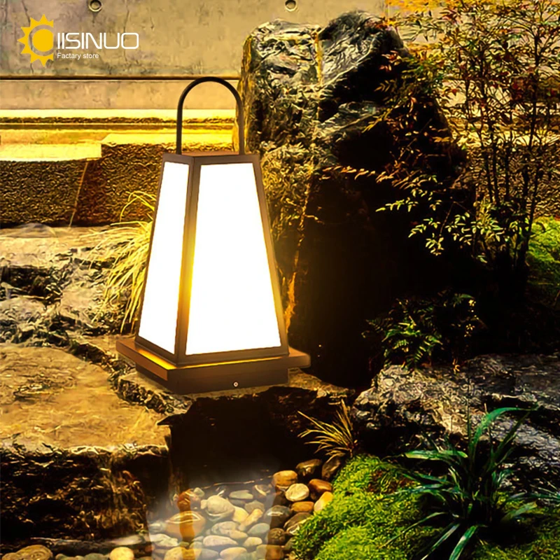 Outdoor Solar Landscape Lamp Portable Camping Light Cordless Rechargeable Moveable Outdoor Lighting for Garden Yard Lawn Walkway