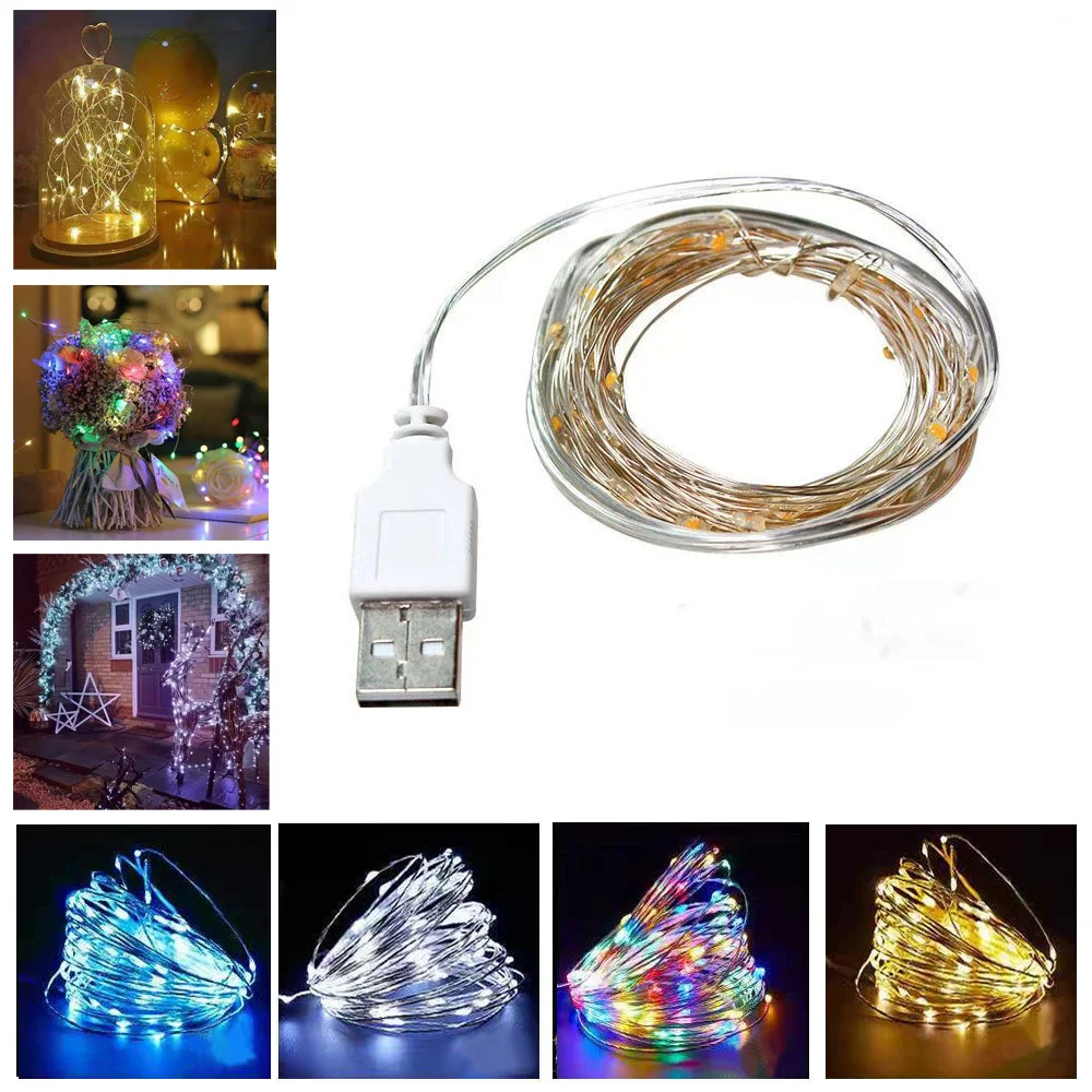 

10M 20M Waterproof USB LED Lights String Copper Wire Fairy Garland Light Lamp Christmas Wedding Party Holiday Lighting Decor