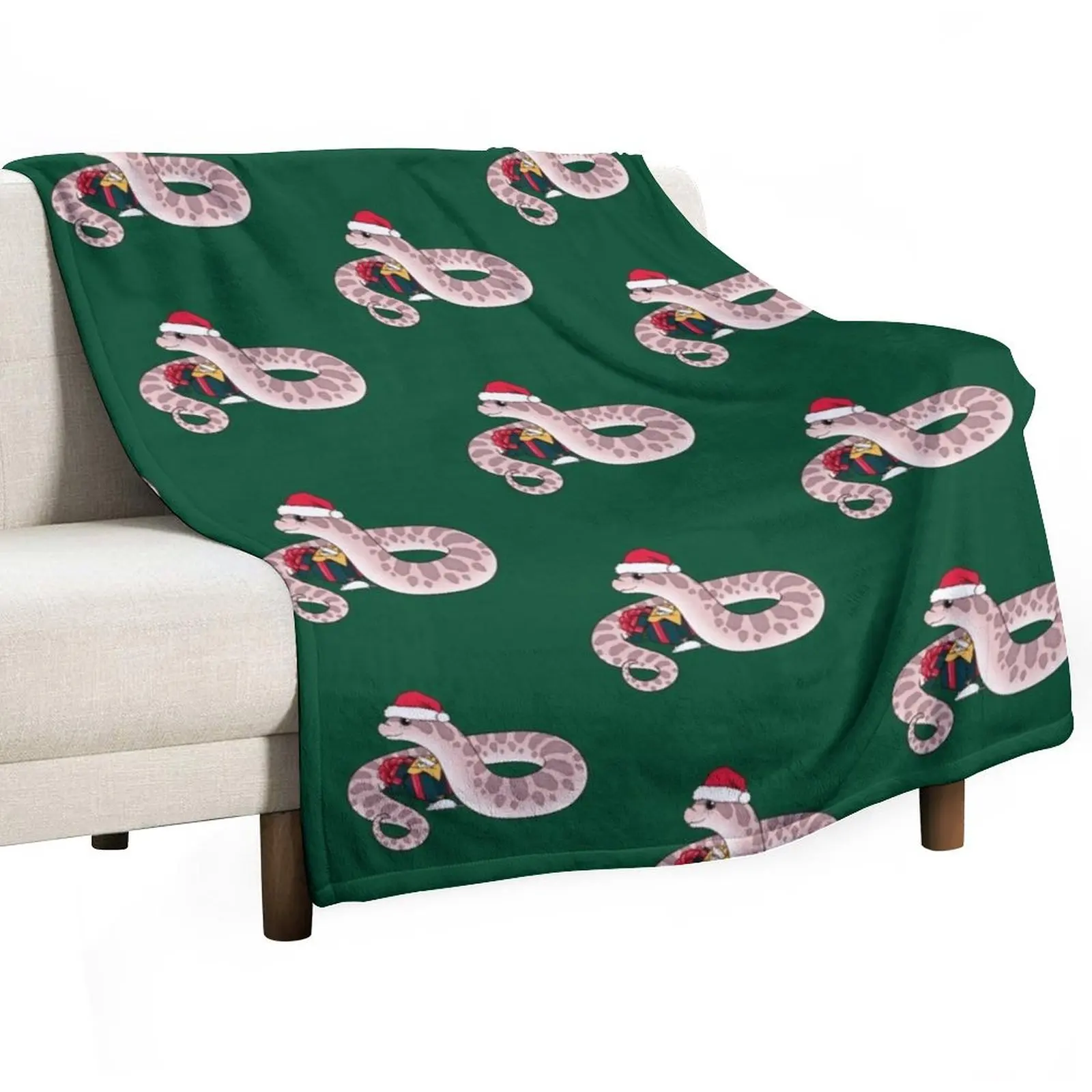 Lavender Western Hognose Snake Christmas Edition Throw Blanket Year Round Soft Comfortable Blanket for Home