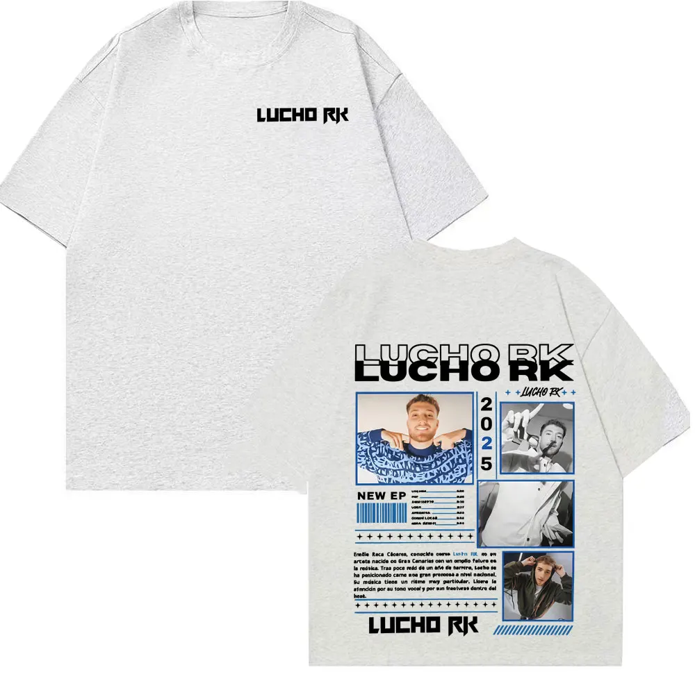 مغني الراب Lucho Rk ألبوم جولة 2025 الجرافيك تي شيرت الرجال النساء خمر القوطية تي شيرتات قصيرة الاكمام موضة عادية المتضخم تي شيرت