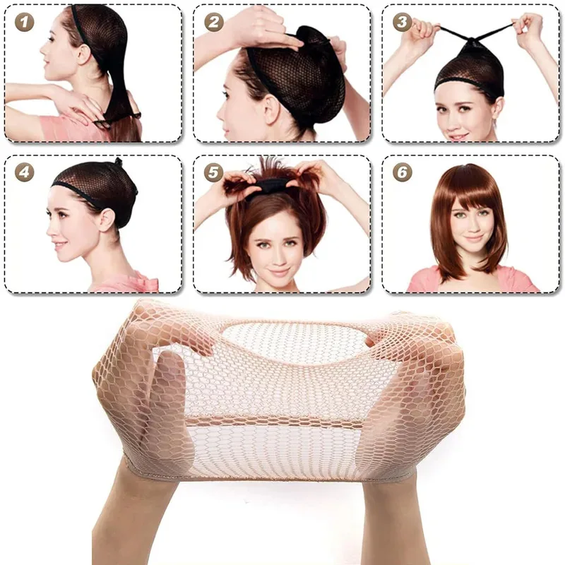 Adjustable Buckle Wig Cap Stretch Mesh Hair Net Elastic Nylon Hair Snood For Cosplay Makeup Hair Fixing