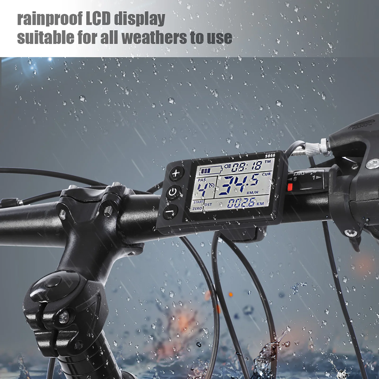 Electric Bike Controller 24V‑48V 13A Brushless Controller with LCD Display Panel E-scooter Meter Control for 22.5mm Handlebar