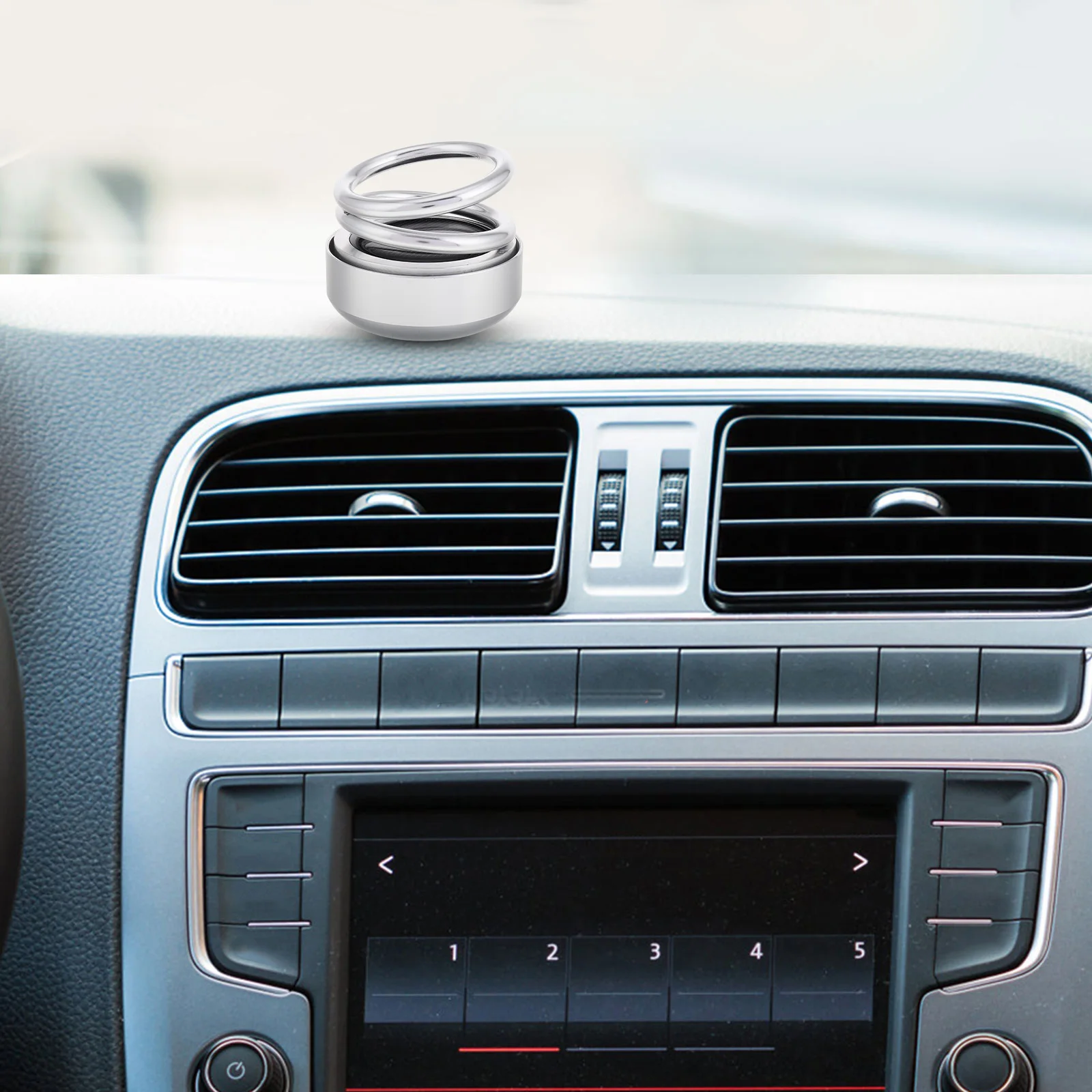 

Solar Powered Rotating Car Aromatherapy Ornament Double Ring Suspension Car Perfume Diffuser Fresh Fragrance Interior Decoration