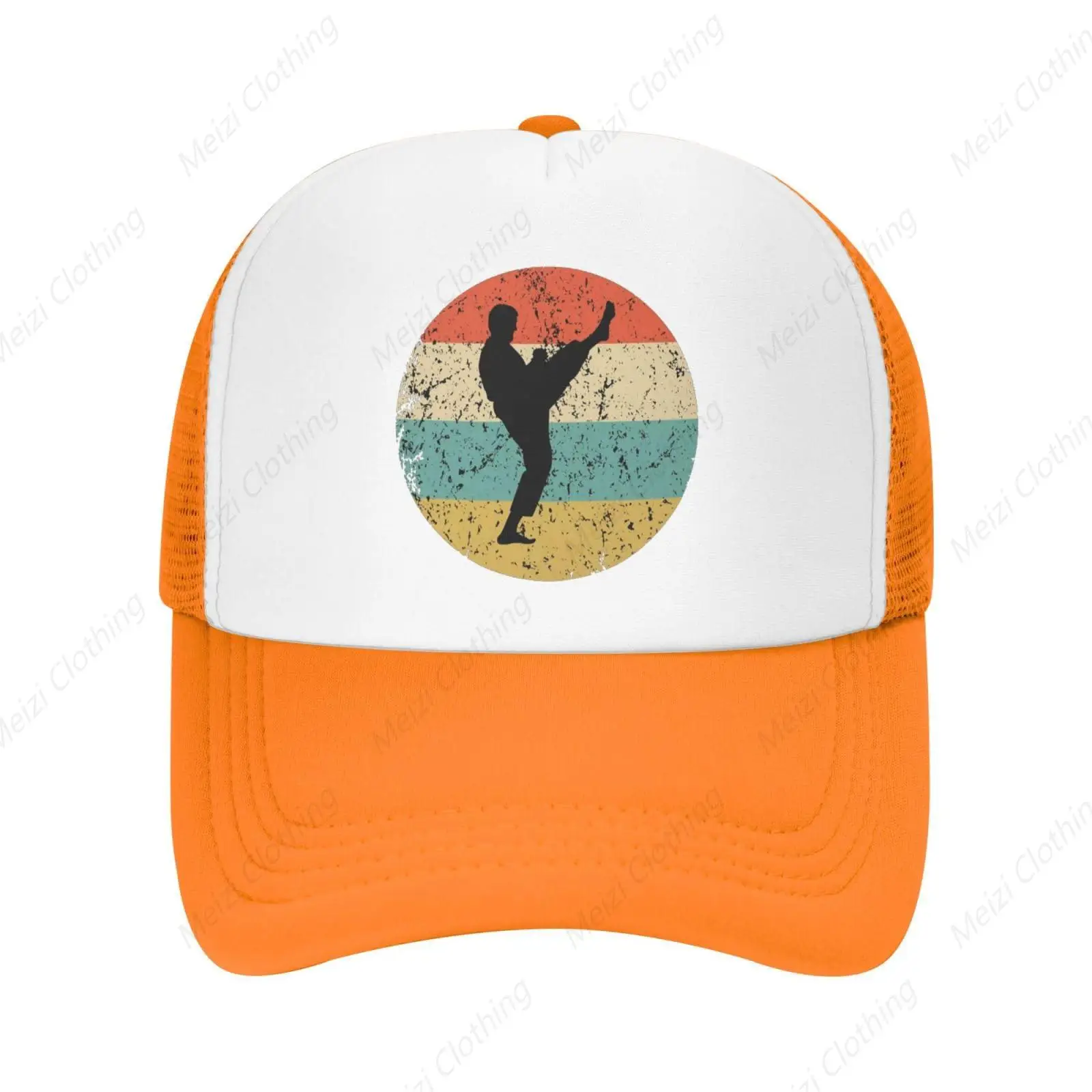 Retro Karate Martial Arts Mesh Sunshade Hat Outdoor Sports Baseball Hat Snap Cool Dad Truck Hat