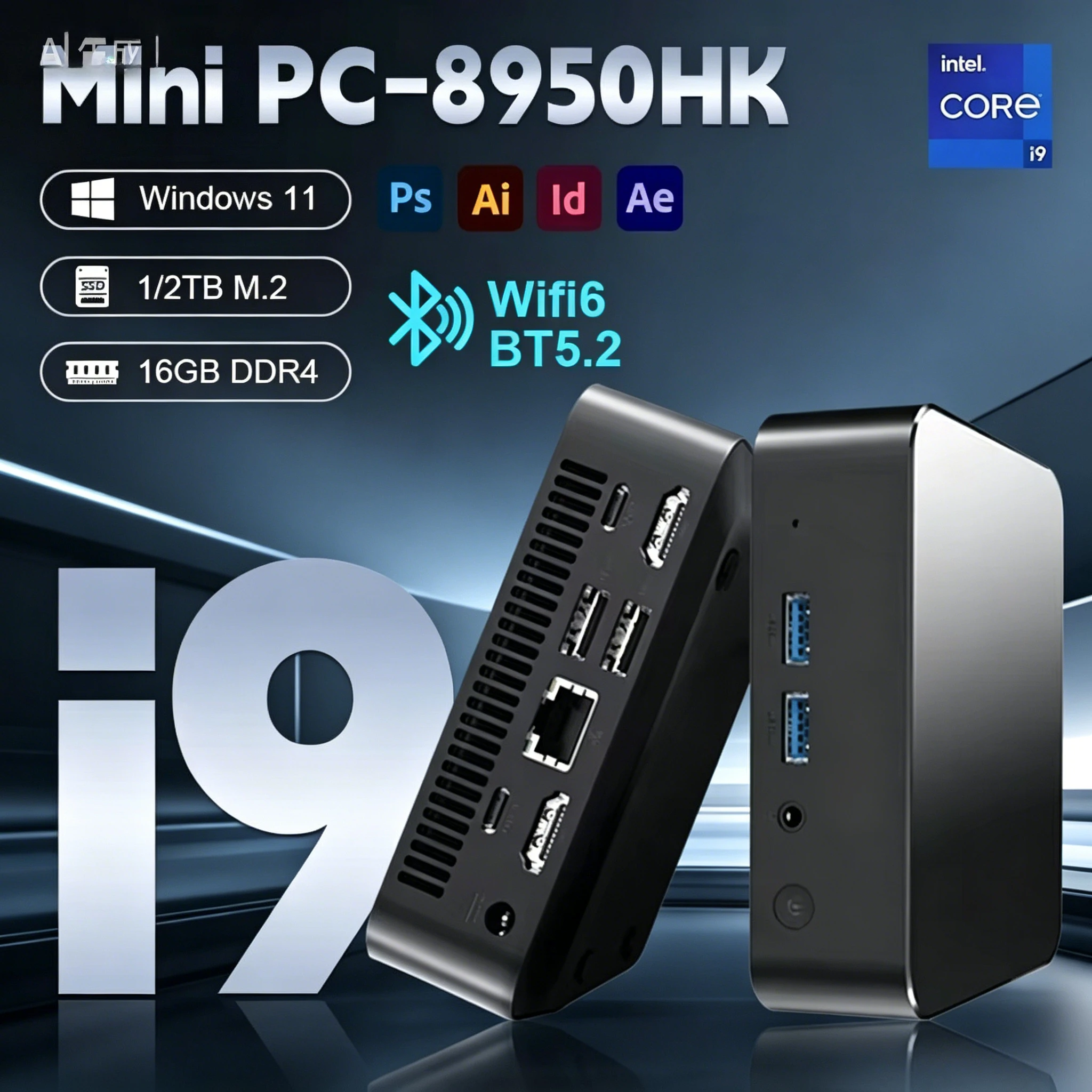 2026  Windows 11 Pro MINI Core i9 8950HK PC 128GB RAM 1TB 2TB SSD WIFI 6 BT5.2 4K HD Mini Gaming Office Study Pc