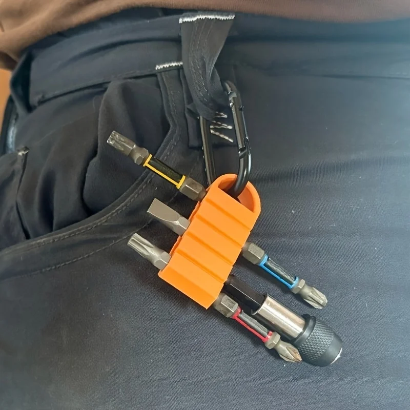 Work Pants Bit Holder, Without Carabiner. One Clip Can Secure Multiple Bits. Home Improvement Tools, Tool Storage, Bit Base.