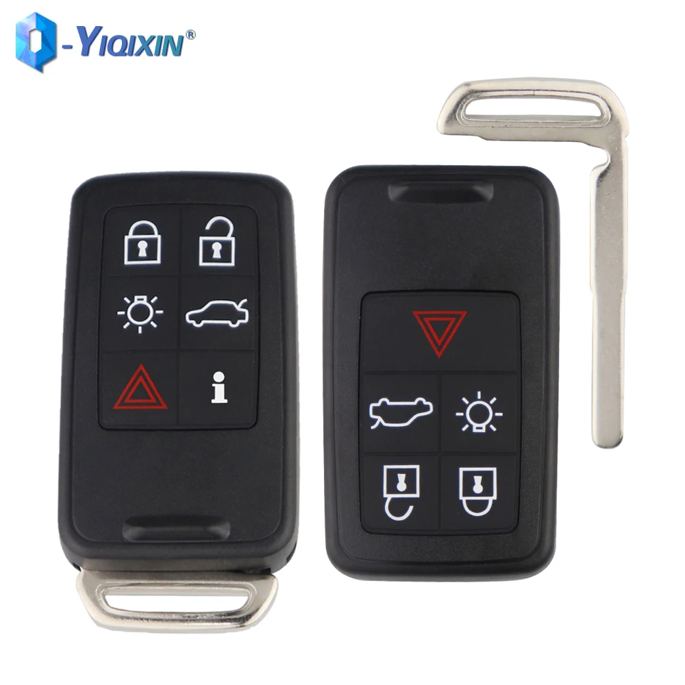 YIQIXIN Key Shell For Volvo S60 S60L XC60 S80L V60 V40 Fob Blank Case Cover Keyless Go 5/6 Buttons Replacement Smart Car Remote