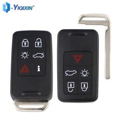 YIQIXIN Vỏ Chìa Khóa Cho Volvo S60 S60L XC60 S80L V60 V40 Fob Trống Da Ốp Lưng Móc Khóa Đi 5/6 Nút Thay Thế xe Thông Minh Điều Khiển Từ Xa