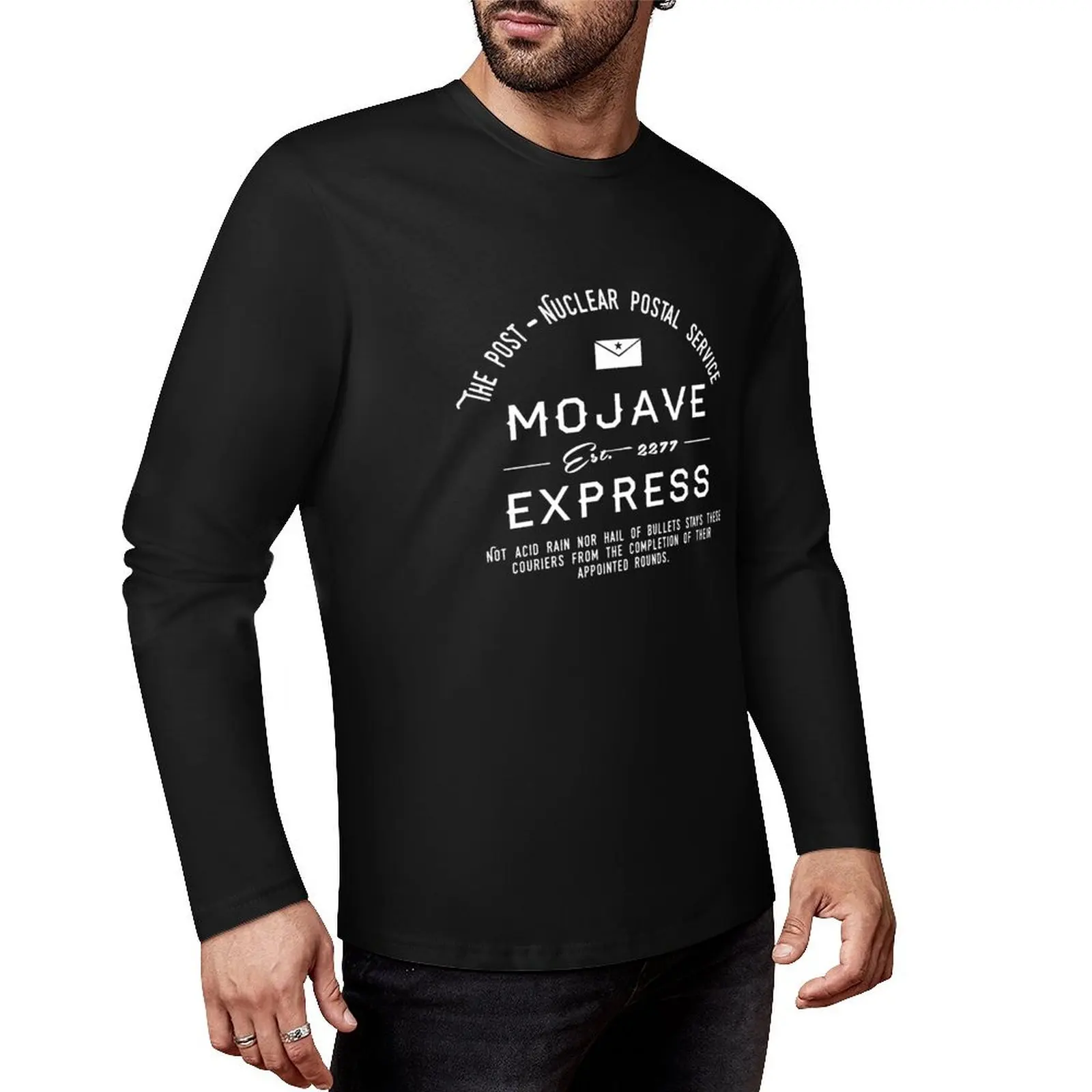 

Mojave Express - The Post Nuclear Postal Service. Long T-Shirt Oversized t-shirt aesthetic clothes plain white t shirts men