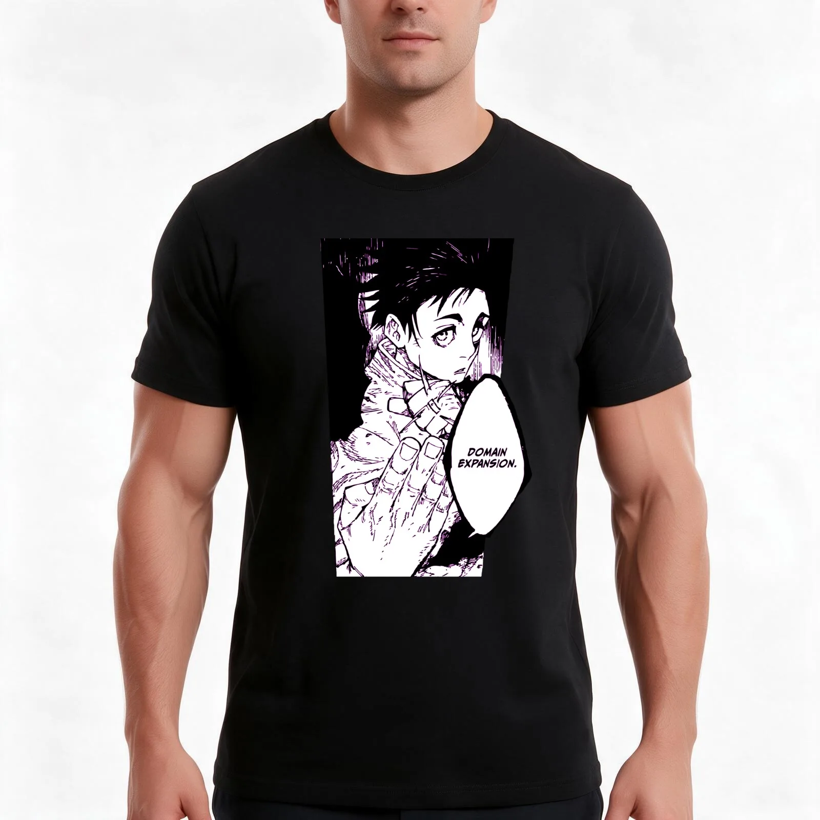Yuta - Domain Expansion T-Shirt, Summer Casual Cotton Tee, Oversized Streetwear Tops, Vintage Graphic Print, Unisex Men Women