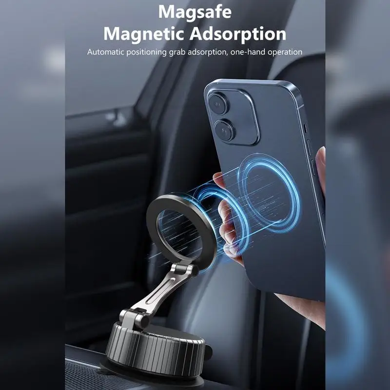حامل هاتف مغناطيسي مفرغ يدور 360 درجة حامل هاتف قابل للطي لملحقات السيارة الداخلية ودعامة ثابتة لـ