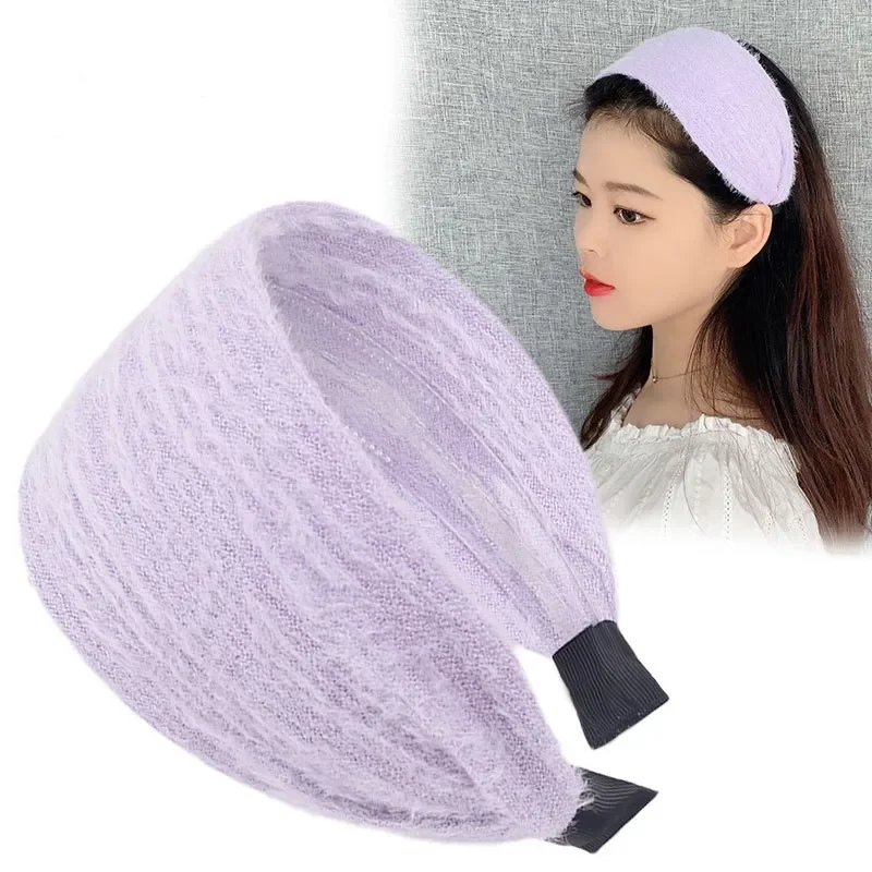 Winterliches gestricktes Woll-Stirnband, geflochtenes Haarband, Vintage-Woll-Haarband, geflochtene Haarbänder für Damen, Bandas para el pelo, 머리띠 – Detail 16
