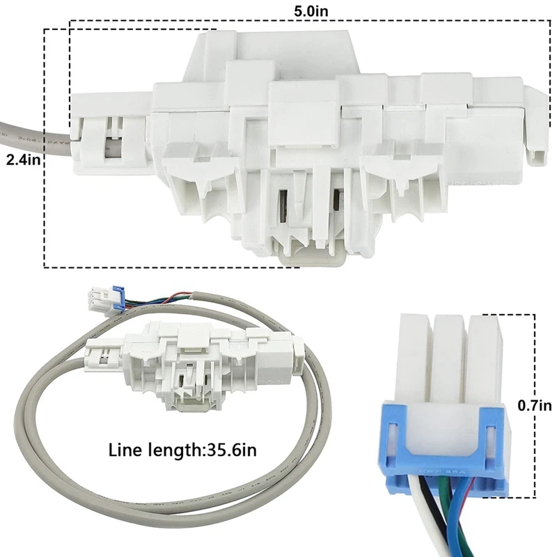 Interrupteur de verrouillage de porte de Machine à laver ABS DC34-00025E pour Samsung, DC34-00025A DC34-00025C 4546106 , Etc.