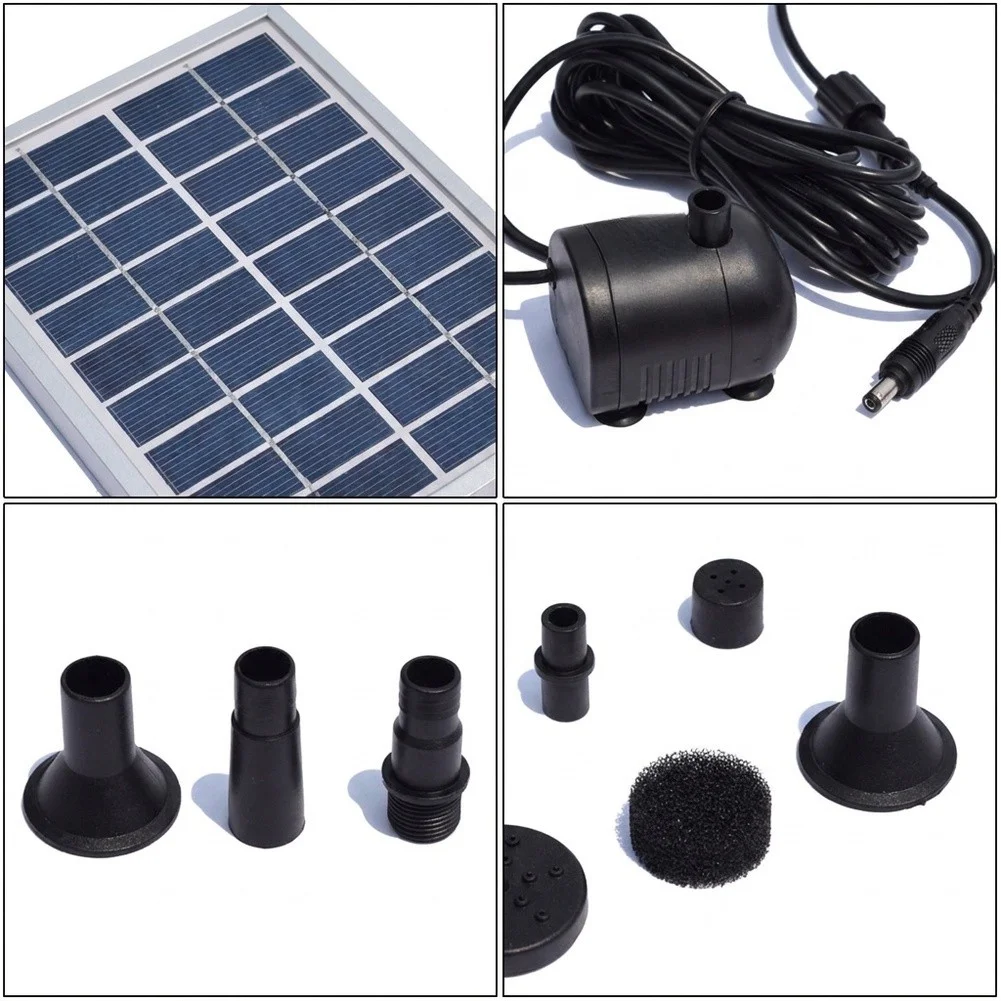 2W Solar Driven DC Fountain Circulation Pump Submersible Water Circulator For Garden Pond Bird Bath Outdoor Landscape Decor