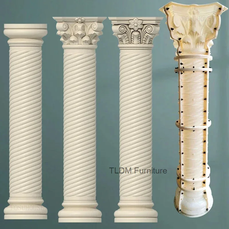 Current Threaded Roman Column Mold for Villa Creative Decoration Cement Product Model Commercial Plastic Building Mold for Hotel