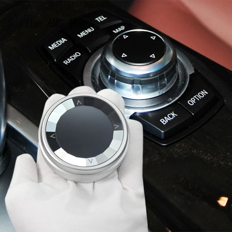 Dla BMW 5 6 7 serii f10 f18 f11 f12 f13 f01 f02 środek samochodu kryształ kontrolny Multimedia przyciski pokrętło przełącznika samochodowa pokrywa naklejki