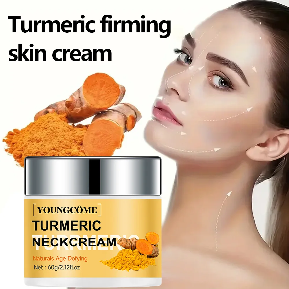  YOUNGCOME Turmeric Neck Cream Moisturizing Cream increase Skin Elasticity Improve Dry Skin Anti-Aging Wrinkle Remover Cream