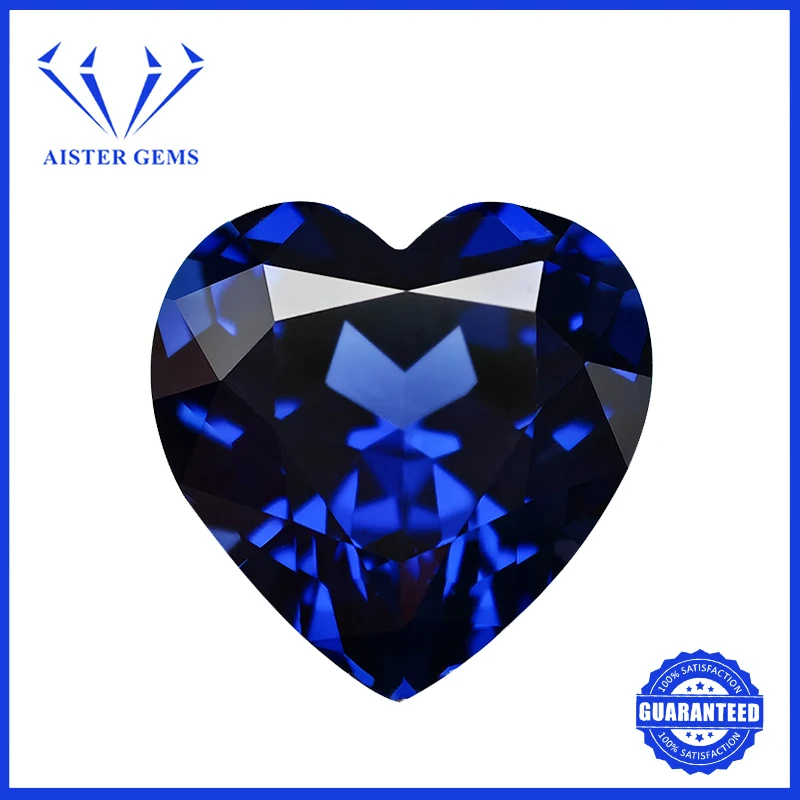 

Lab Grown Sapphire Gemstone Heart Cut Royal Blue Synthetic Sapphire Gems Loose Stone With AGL Certificate