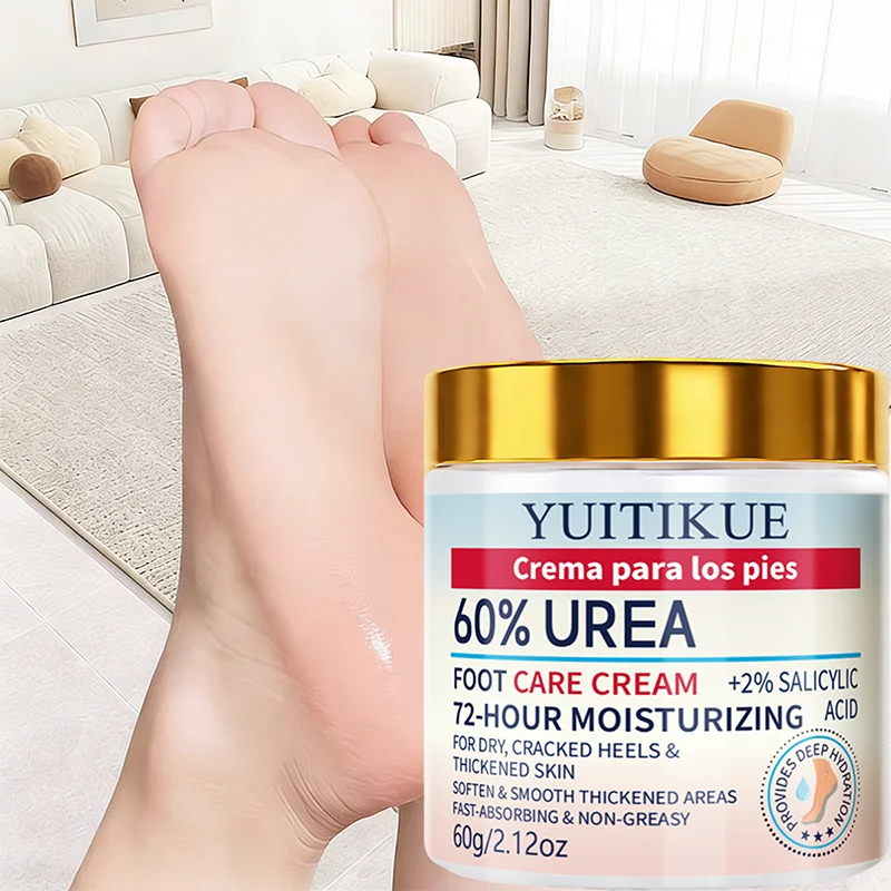 YUITIKUE 60% Urea Foot Cream 60g 72H Moisturizing With Salicylic Acid Repair Cracked Rough Dry Heels Hand Foot Care