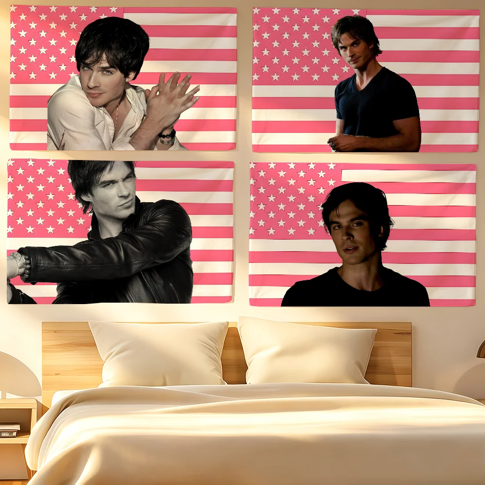 V-Vampire Diaries Starring D-Damon S-Salvatore flag For Living Room Home Dorm Decor Wall Outdoor Camping Party Banner Gifts