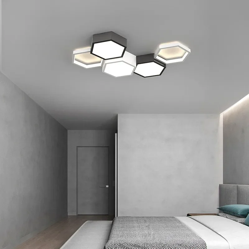 Modern Minimalist Honeycomb Living Room Ceiling Lamp Bedroom Nordic Designer Creative Geometric Home Decor LED Lighting Fixtures