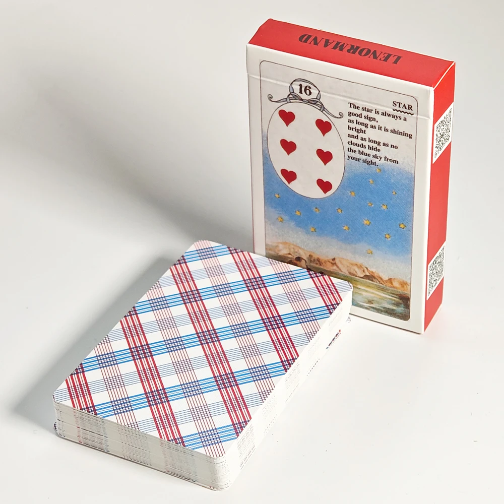 Mlle Lenormand Deck 36 Cards Esoteric Fortune Telling 9*6cm Printed on 350GSM Double-embossed Cardstock