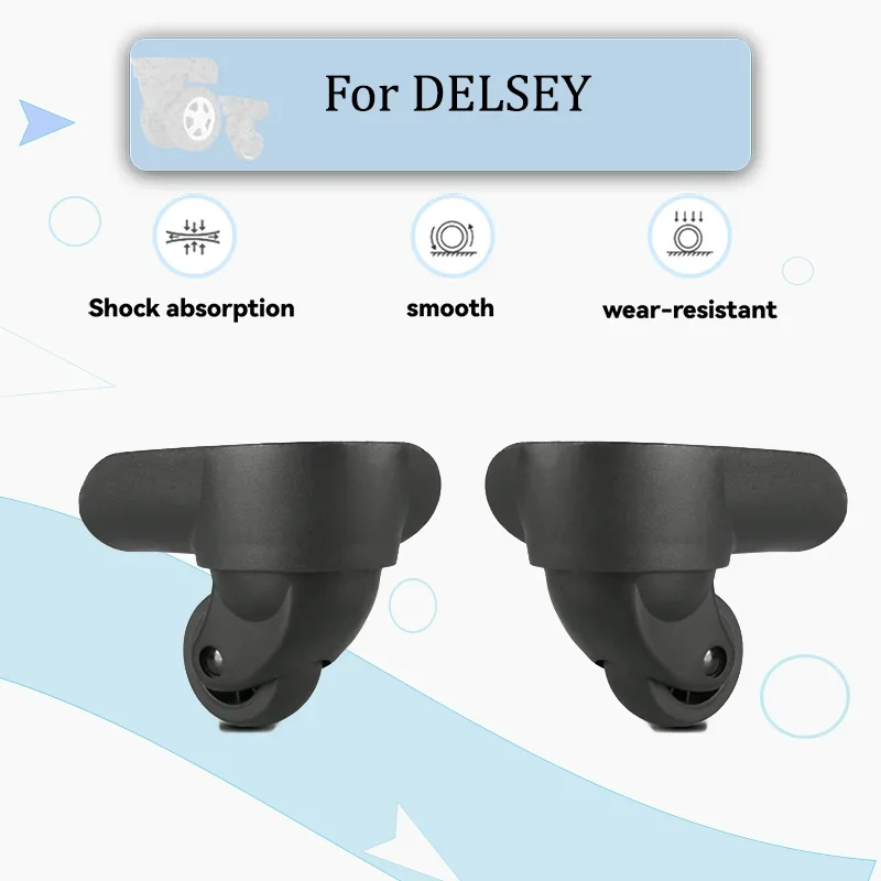 

For DELSEY A07 360° Rotating Luggage Wheels Heavy Duty Silent Casters Durable Repair Parts For Universal Trolley Bags