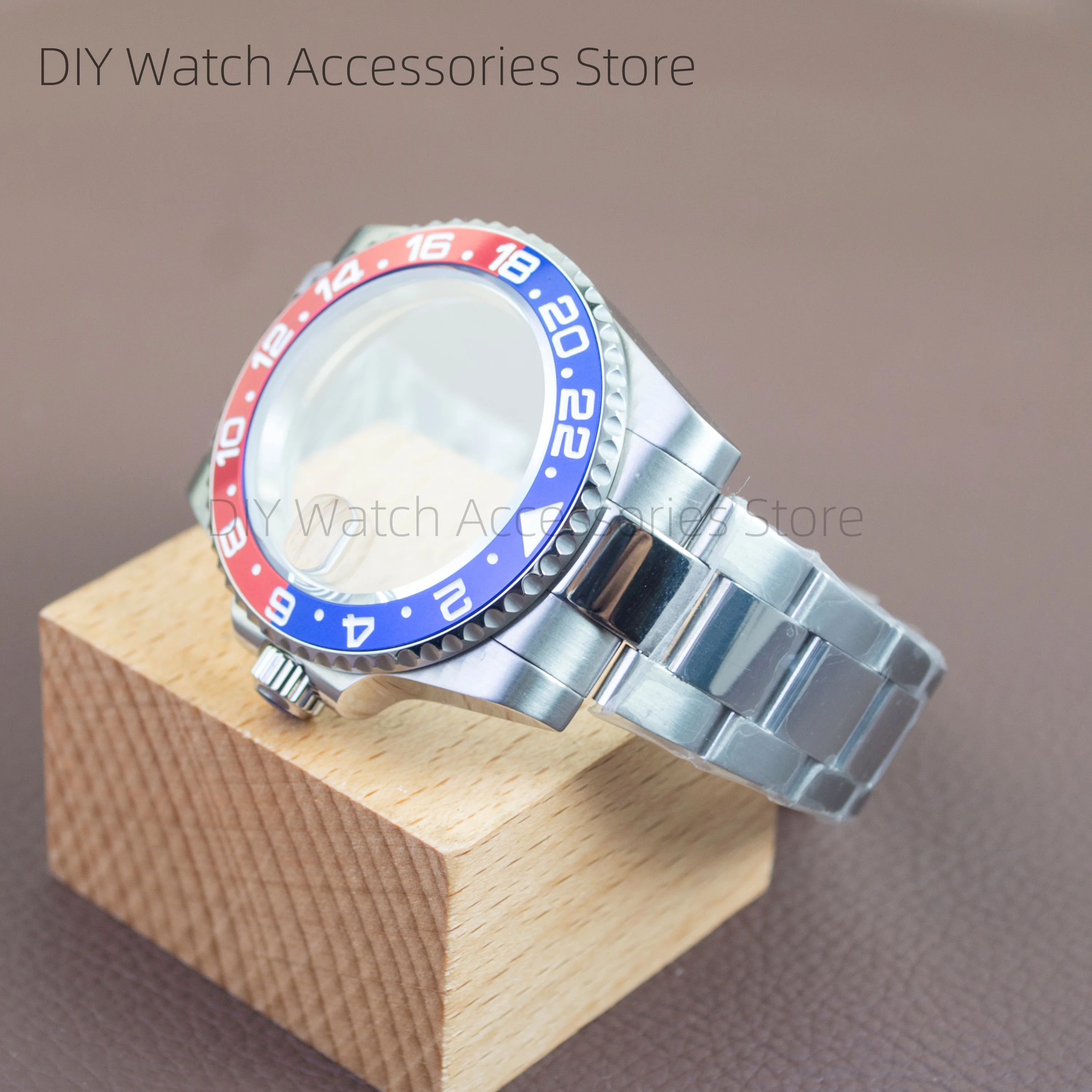

40mm NH35 Case Strap Stainless Steel Watch Case Strap Waterproof Sapphire Glass for SUB GMT NH35 NH36 Movement