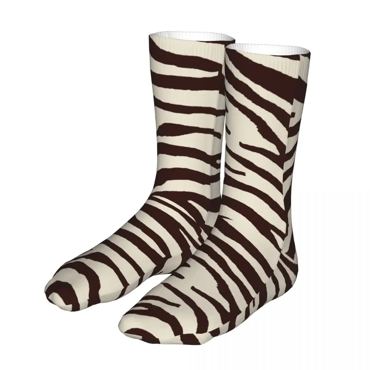 Compression Brown Zebra Animal Pattern Women Socks 2022 Men Bike Socks